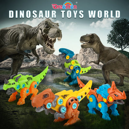 Dreamon Take Apart Dinosaur Toys for Kids with Storage Box Electric Drill DIY Construction Build Set Educational STEM for Boys Girls 3 Years and Up