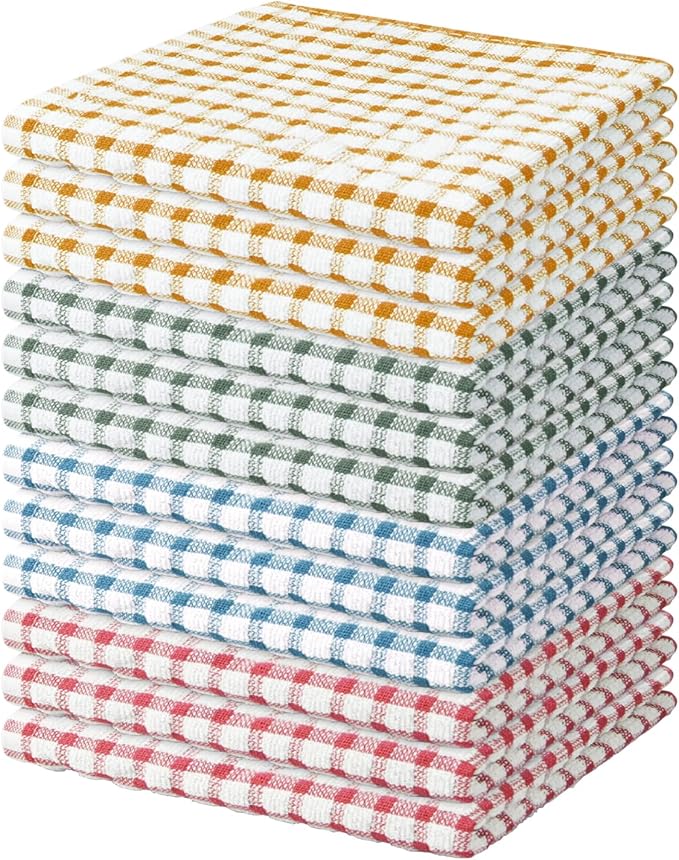 Nialnant 12 Pack Dish Towels for Kitchen, 100% Cotton Soft Dish Rags, Quick