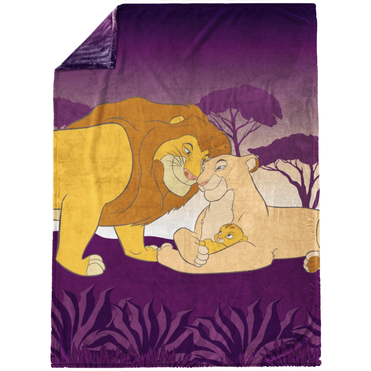 Jay Franco Kids Plush Throw Blanket – Soft & Comfy 50x70 Inches Throw for Couch or Bed – Cozy Home Décor for Living Room & Bedroom, Purple - Lion King
