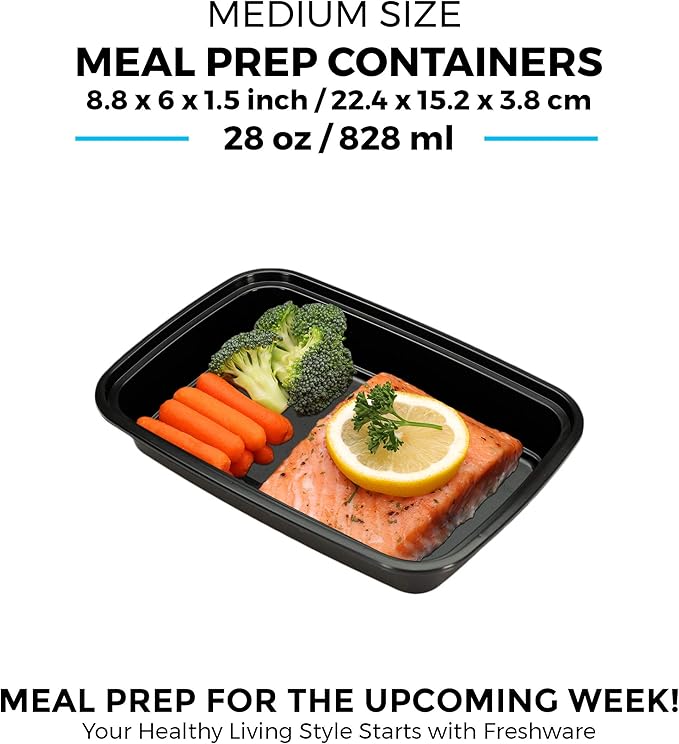 Freshware Meal Prep Containers 1 Compartment Food Storage Containers