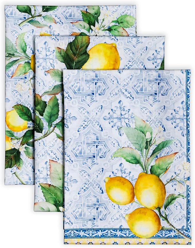 Maison d' Hermine Kitchen Towels Set of 3 100% Cotton 27.50" x 20" Reusable