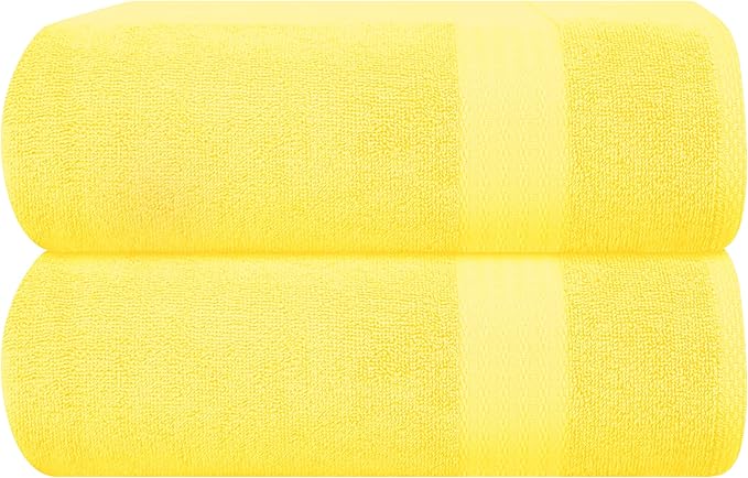 GLAMBURG Premium Cotton Oversized 2 Pack Bath Sheet 35x70-100% Pure Cotton