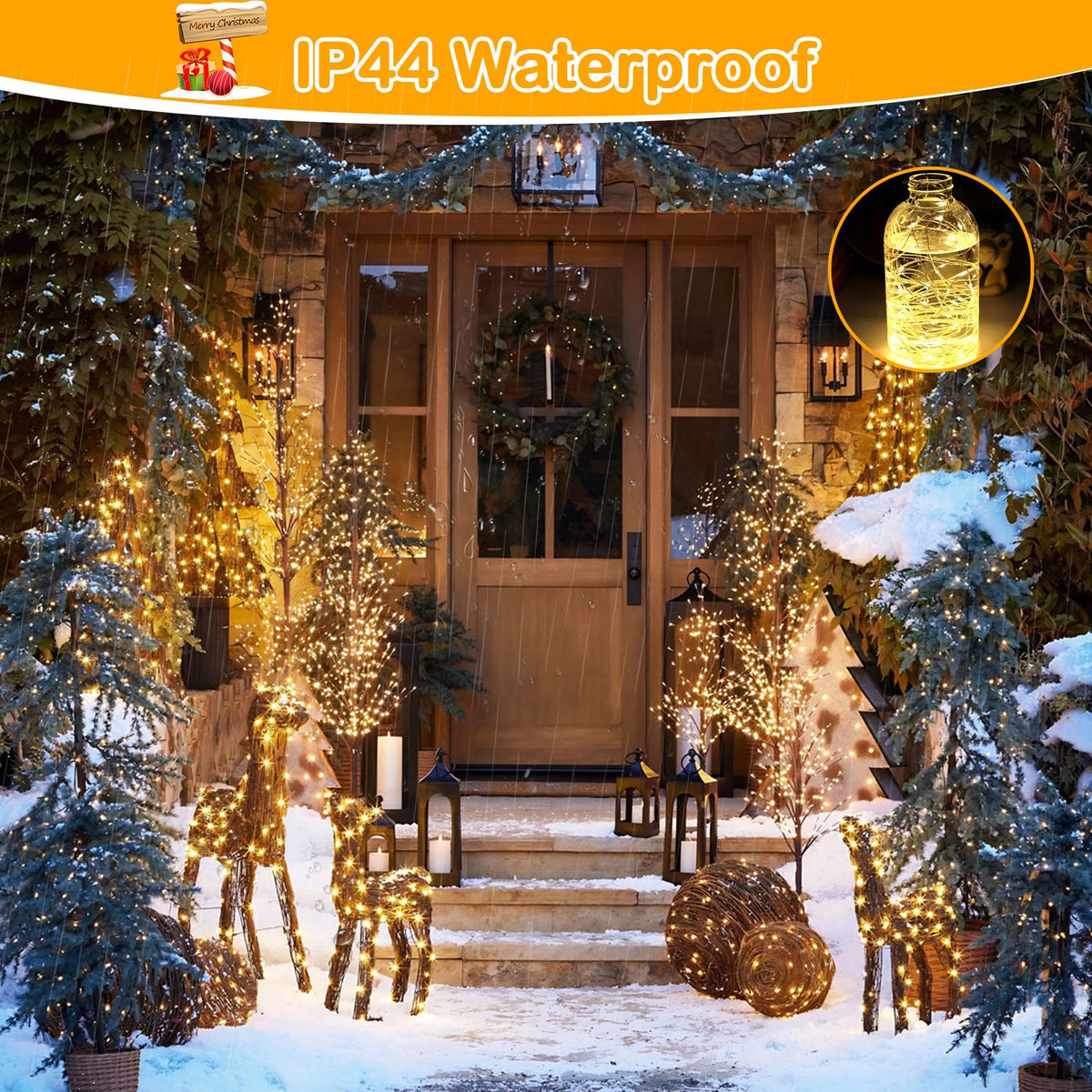 Decute 164FT 500LED Christmas Fairy String Lights Dimmable with Remote Control Copper Wire Starry Lights with UL Cerficated Decorative for Party Wedding Bedroom Christmas Tree Warm White