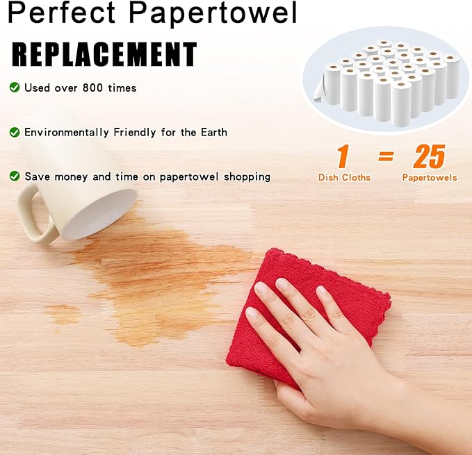 Homaxy 12 Pack Kitchen Dish Cloths, Super Soft and Absorbent Coral Velvet Dish