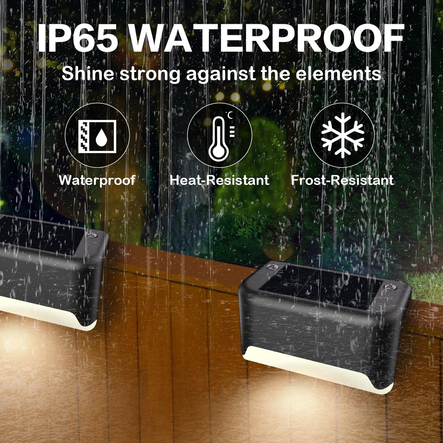 BKBB PPBB Solar Deck Lights Outdoor, 20 Pcs Solar Step Lights, Waterproof LED Solar Lights for Outdoor Stairs, Step, Fence, Yard, Patio, Railing, Garden and Pathway
