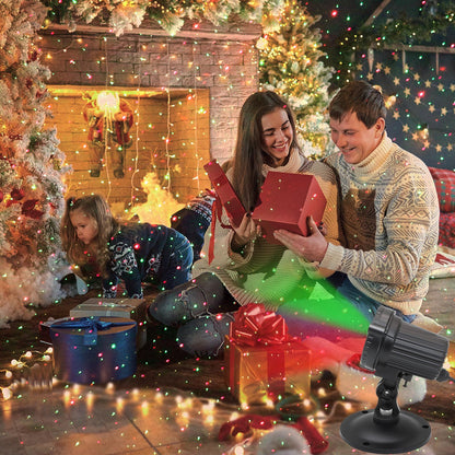 SUNFUCAN Laser Christmas Projector Lights Outdoor, Outdoor Garden Laser Light, Landscape Lights with Red and Green Stars, IP65 Waterproof,Cold Resistant. Suitable for Holiday, Party, Garden Decorati