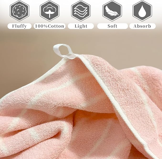 2-Pack Premium Stripe Cotton Hand Towels