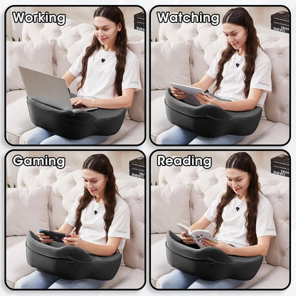 cooloo8 Lap Desk, Reading Pillow, Laptop Pillow for Lap, Portlands Portable Desk Pad for Bed, Couch, Car (Black)