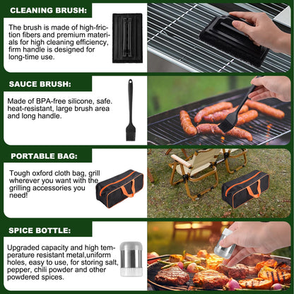 22PCS Griddle Accessories for Blackstone, Flat Top Grill Accessories for Camp Chef, Griddle Spatula Set with Metal Spatula, Enlarged Spatulas, Basting Cover, Scraper for Outdoor Barbecue