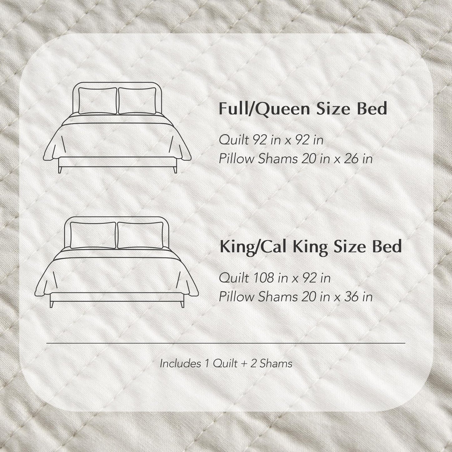 EVERGRACEHOME 100% Cotton Modern Lines Quilt Set King Size, Pre-Washed Soft Striped Coverlet Bedspread, 3 Piece Lightweight Bedding Set for All Season, with 2 Pillow Shams, Birch