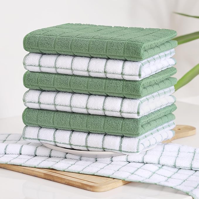 Homaxy Premium Cotton Kitchen Towels 16"x 28", Large Natural Ring Spun 390 GSM