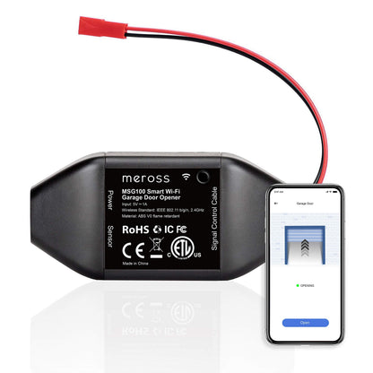 meross Smart Garage Door Opener Remote, Compatible with Apple HomeKit, Amazon Alexa, Google Assistant, CarPlay and SmartThings, No Hub Required