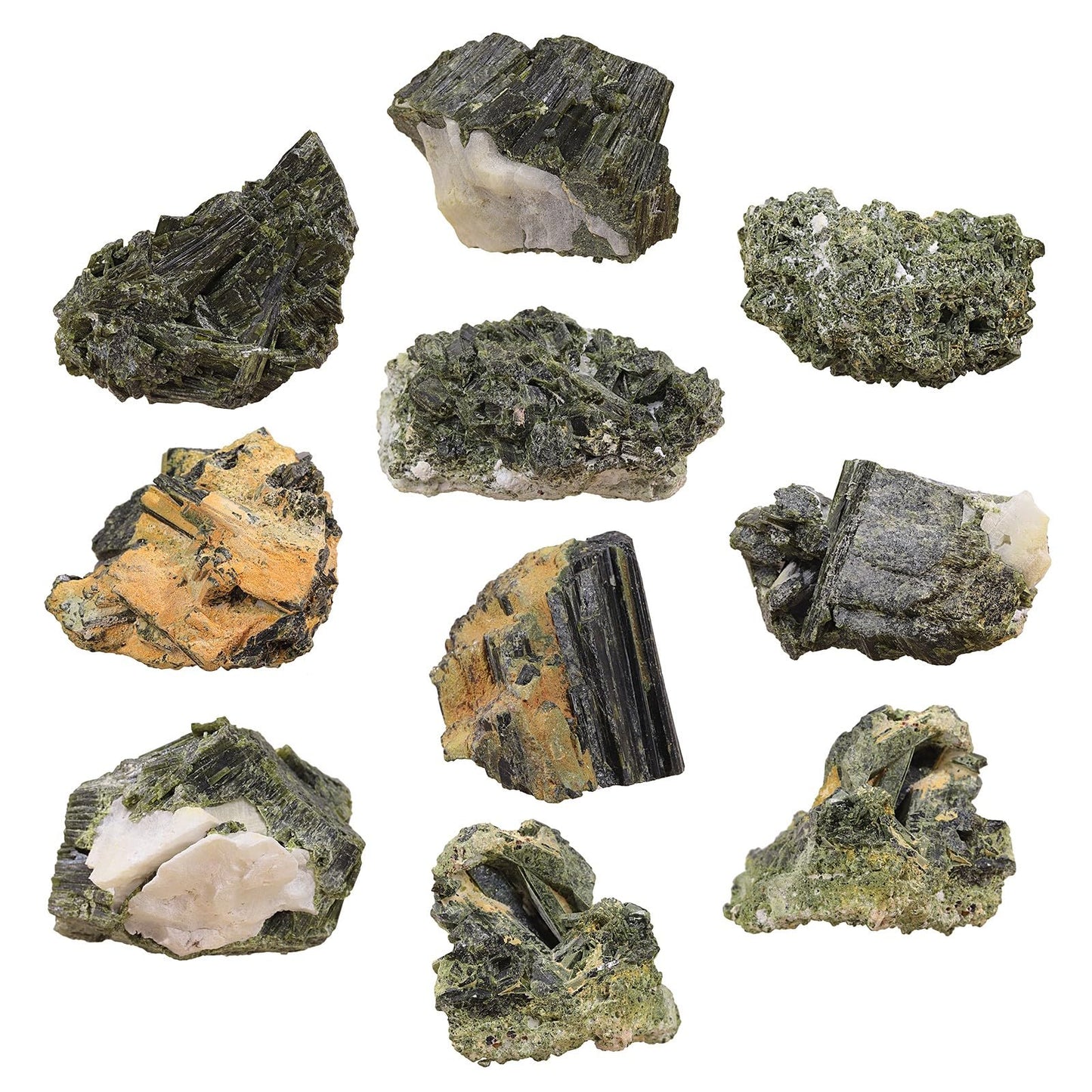 moonsix 0.11-0.22 LB Natural Green Tourmaline Crystal Stone Irregular Raw Crystal Mineral Specimen for Tumbling, Wicca, Cabbing