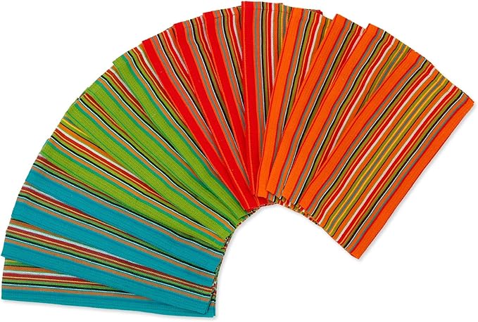 Simpli-Magic 79335 Kitchen Dish Towels, 16x27 Inches, Salsa Stripe, 8 Pack