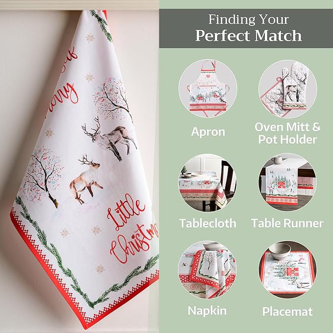 Maison d' Hermine Kitchen Towels Set of 3 100% Cotton 20" x 27.5" Reusable