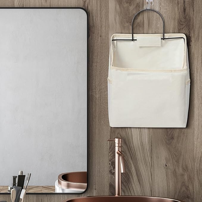 Chumia 6 Pack Wall Hanging Storage Basket Bathroom Closet Hanging Storage Bag