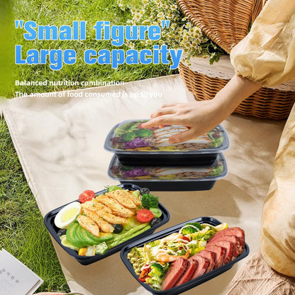 Meal mates 50 Pack (100-Piece) 28oz Meal Prep Containers, 50 Pack (100-Piece) Rectangle,BPA-Free, Food Safe & Leakproof Reusable Plastic Food Storage – Microwave Safe, Stackable Takeout Boxes