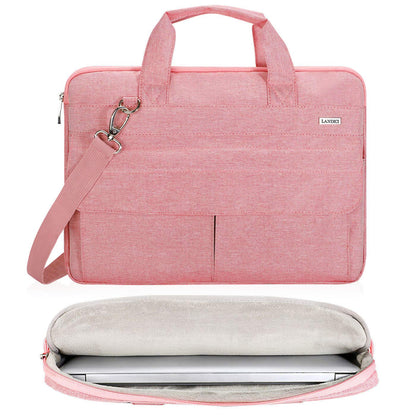 LANDICI Laptop Bag Case 15 15.6 Inch, Waterproof Computer Sleeve Cover with Shoulder Strap, Slim Briefcase for MacBook Pro 15/16 M3 M2 M1, MacBook Air 15,15-16" HP Lenovo Dell Asus Acer for Women,Pink