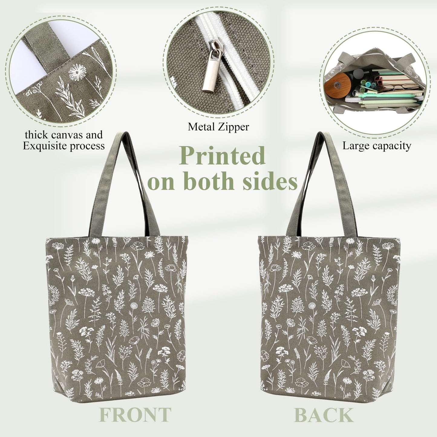 Yiyiring 18 Pcs Sage Green Office School Study Supplies Aesthetic Stationery Set Glass Cup Canvas Tote Bag A6 Leather Journal Notebook Green Sticky Notes for Women Book Lover Librarian Graduation Gift