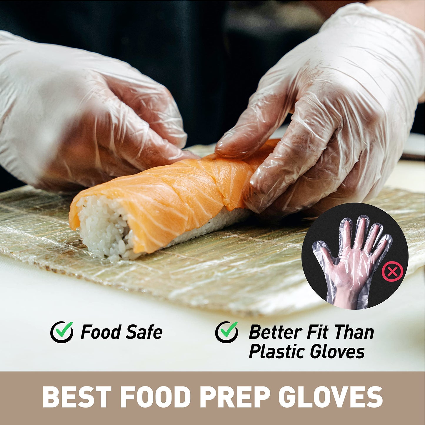 OKIAAS Vinyl Gloves(200PCS) Non Latex, Touch Screen|Examination|Kitchen Food Prep Safe|Plastic Household Washing Up Gloves Men Women Large