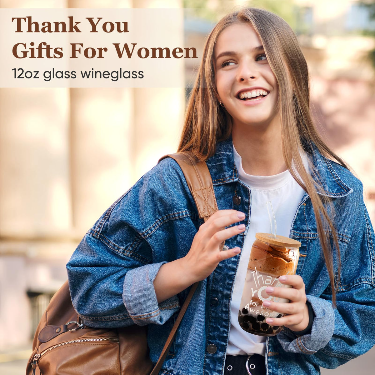 Benjika Appreciation Gifts for Women, Colleagues & Neighbors - Glass Cups, Employee & Coworker Thank You Gifts - 'Being Awesome' Gift Set