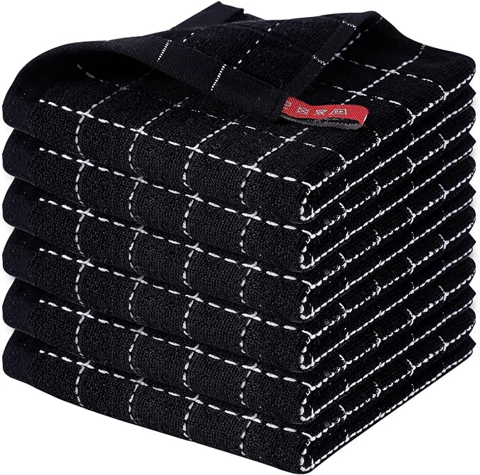Homaxy 100% Cotton Terry Kitchen Dish Cloths, Ultra Soft and Absorbent Dish