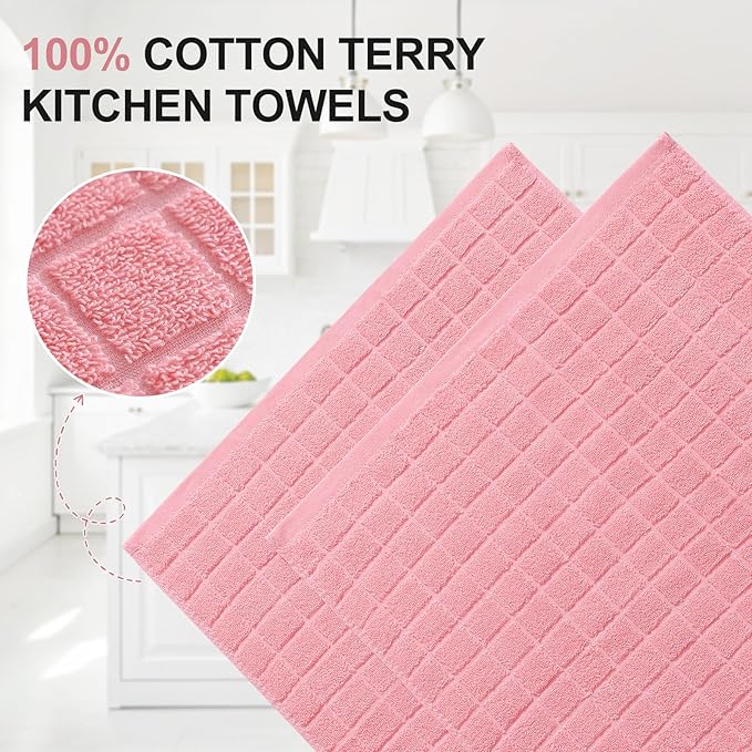 Homaxy Premium Cotton Kitchen Towels 16"x 28", Large Natural Ring Spun 390 GSM