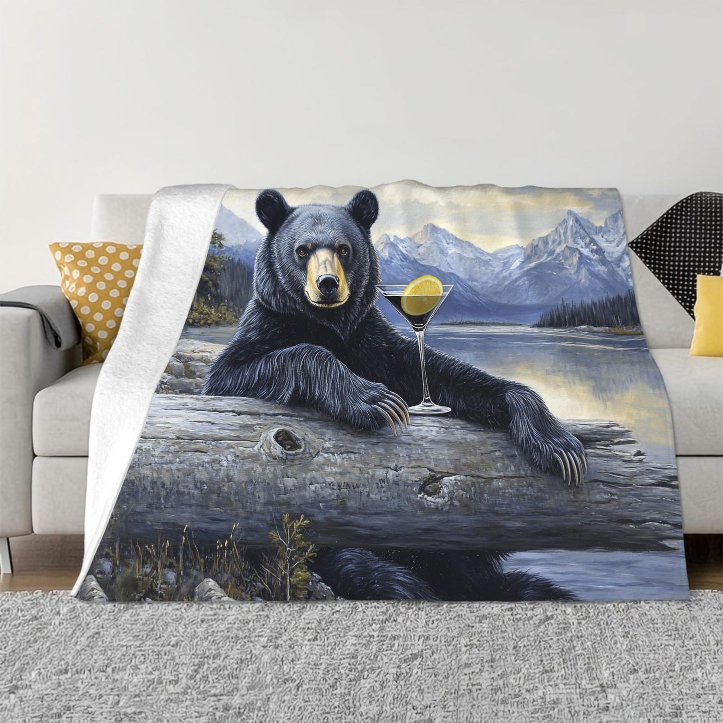 Tijuboni Bear Cabin Throw Blanket Bear Gifts for Girls Boys Women Men Kids Adults Soft Flannel Fleece Blanket for Couch Sofa Bed Home Decor 40"x50"