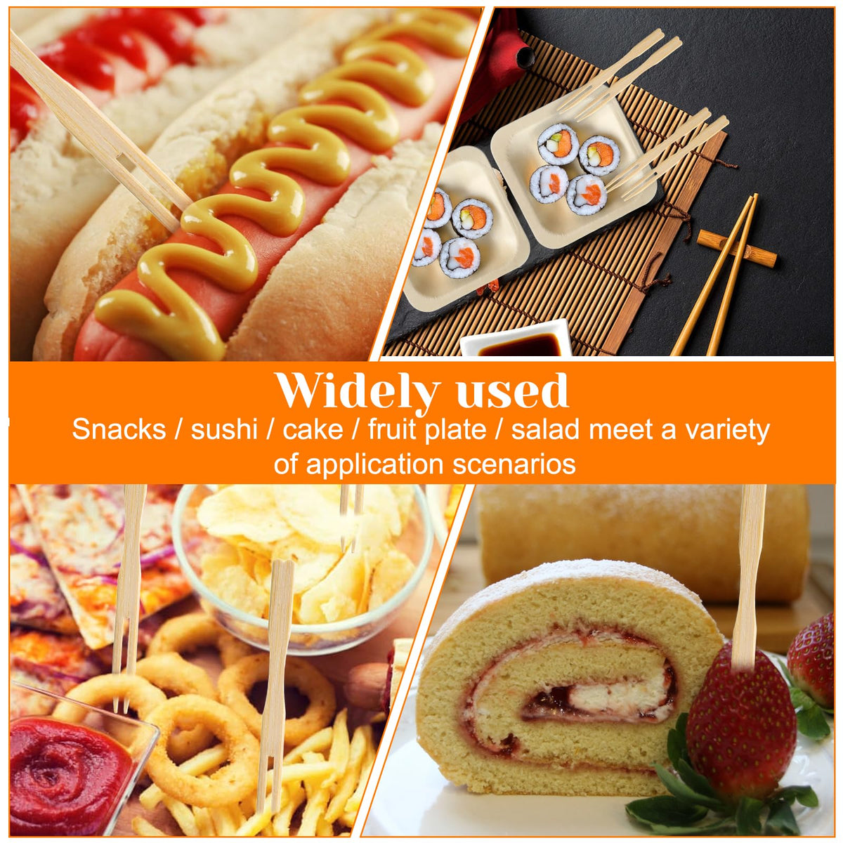 Hpmjz 300Pcs Disposable Square Bowls & Forks Set 4.5 × 4.5 Inch 100Pcs Bamboo Disposable Plates & 200pcs Forks Square Wood Plates for Birthday Party Wedding Events Appetizer Dessert Catering Home Use