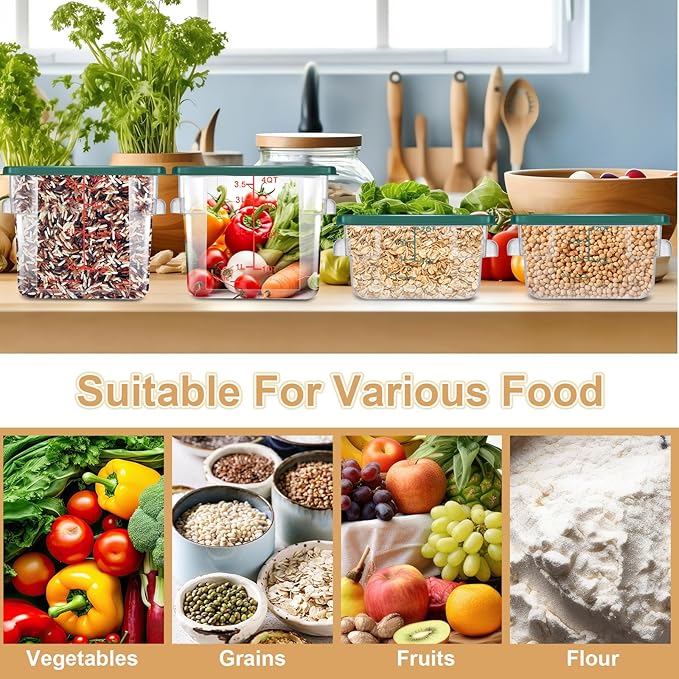 Barydat 4 Pcs Square Food Storage Containers