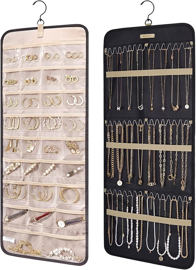 BAGSMART Hanging Jewelry Organizer Storage Roll