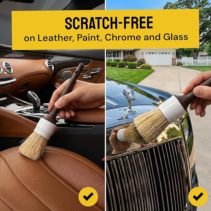 Soft Boar Hair Car Detailing Brush Set