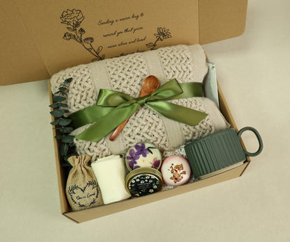 CASTATEO Get Well Soon Gift Basket- Relaxation, Birthday,Self Care Package, After Surgery Recovery, Sympathy Gift for Loss of Loved One, Thinking of You Set, Grief/Miscarriage for Women(Dark Green)