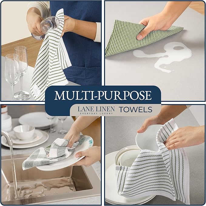LANE LINEN Dish Towel and Dishcloth Set