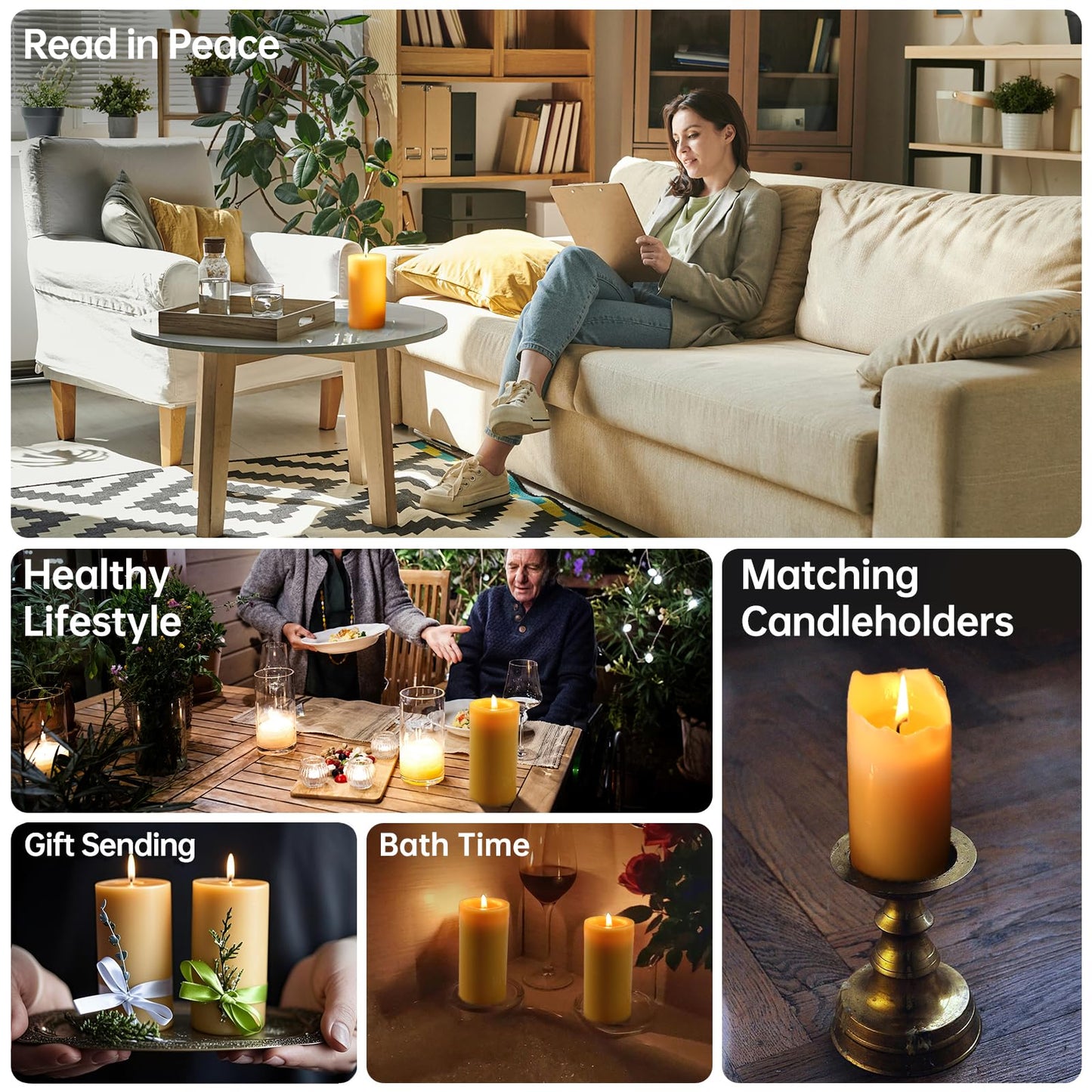 10 Packs Natural Beeswax Candles, 100% Pure Beeswax Pillar Candles for Emergency Prayer Home Decor, Bees Wax Candle for Relax, Smokeless & Dripless [2x4 inch]