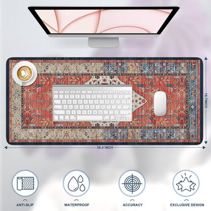 iLeadon Rug Mouse Pad, Large Computer Desk Cover Mat with Smooth Lycra Surface, Desk matt for Desktop, Mousepad with Non-Slip Base, Keyboard Mats for Women Office, Home