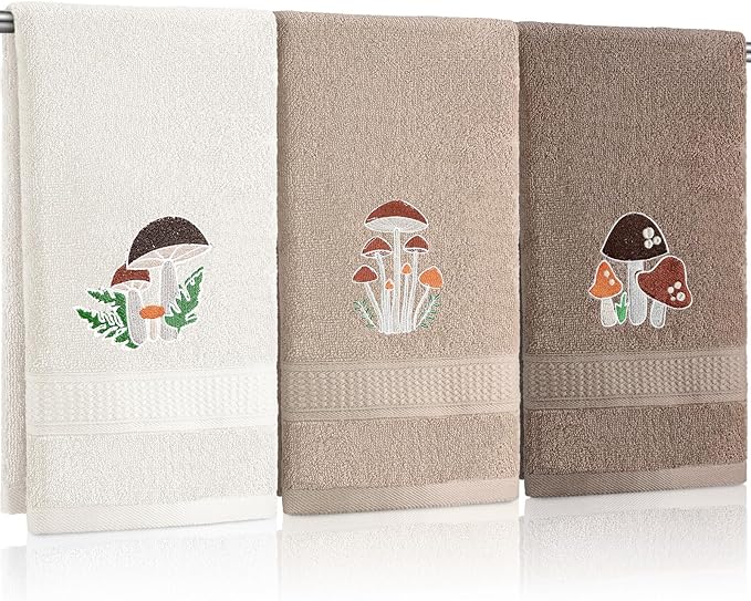 3 Pcs Mushroom Decorative Hand Towels