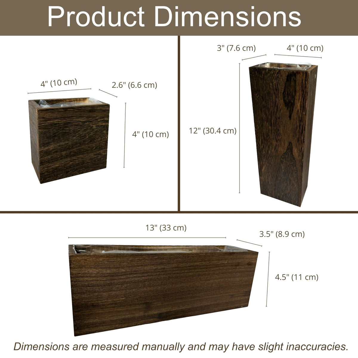 LaLaGreen Wood Planter Box for Plants (8 Pack) Wooden Wall Hanging Planters for Indoor Plant Holder Vase for Dried Flowers, Modern Country Rustic Wall Decor Living Room Bedroom Office Home Garden