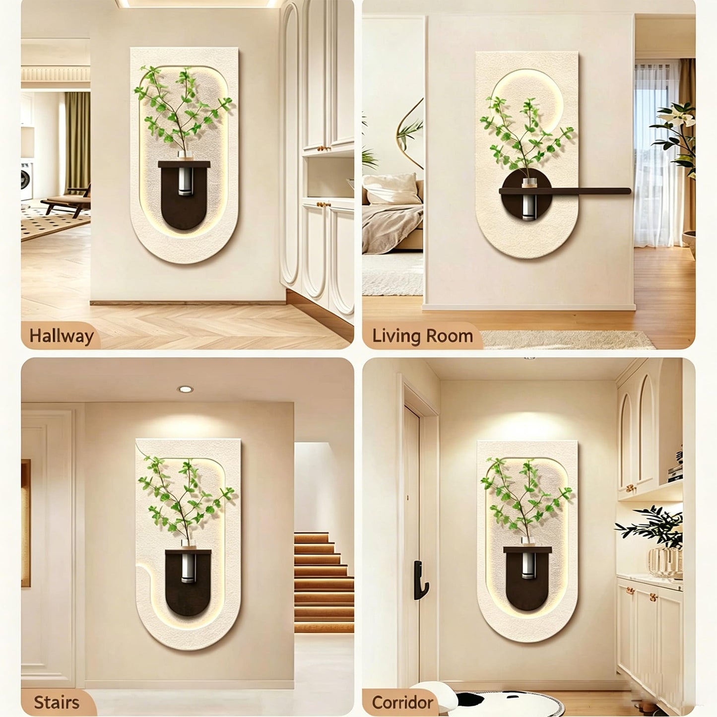 SLWGYLD Simple Sandstone Wall Art,3D Art Wall Decor,Modern Lighting Wall Sculptures,Boho Neutral Wall Hanging Sculpture,Led Textured Walls Decors,For Living Room/Corridor/Bedroom/Office/Home Entrance