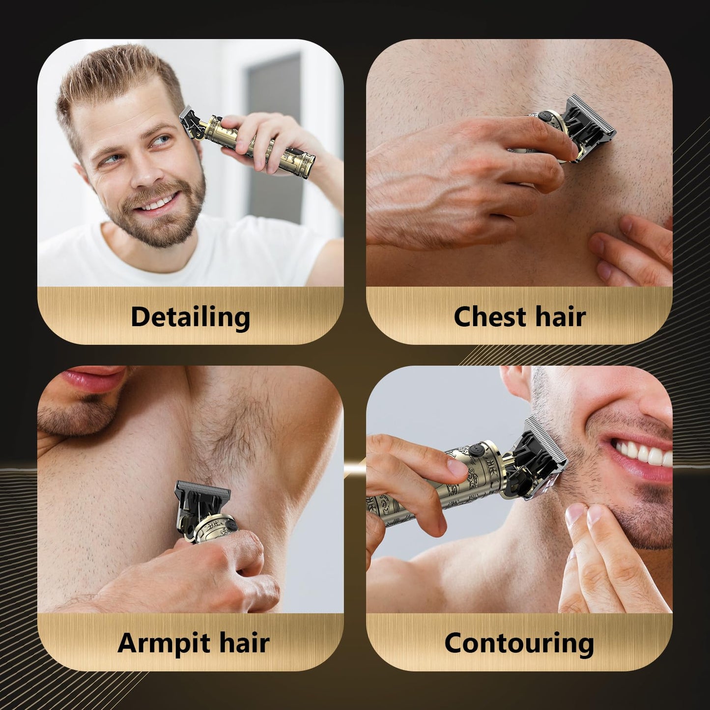 Beard Trimmer Hair Clippers Men,Cordless Rechargeable Hair Trimmer for Men,Premium Professional Barber Grooming Set with Zero Gapped T Blade Shaver & LCD Display Gift