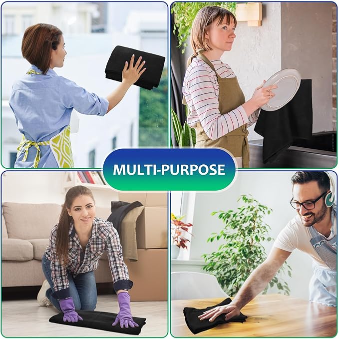 Newwiee 6 Pcs Extra Large Microfiber Cleaning Cloth 30" x 20" Washable Reusable