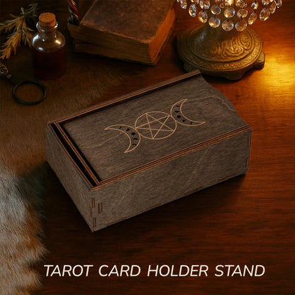 Marolen Tarot Card Holder Box with Moon Phase Design – Tarot Deck Holder Box with Slots – Witchcraft Decor – Gifts for Tarot Lovers – Tarot Accessories for Women