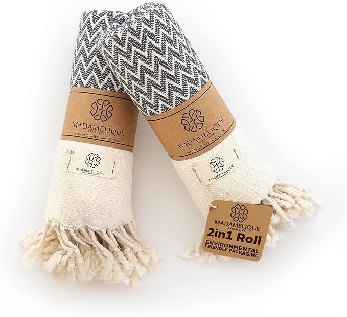 Madamelique Exclusive Hand Towels Set of 2-18 x 40 Inches