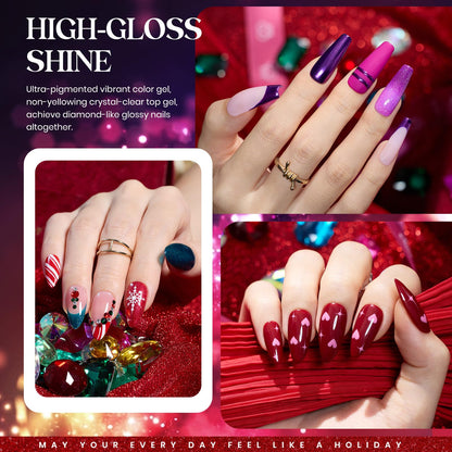 Beetles Halloween Gel Nail Polish - 39 Pcs Jelly Nail Set Glitter Changing Nail Polish Kit Treasure Box Collection with 3Pcs Base Matte and Glossy Top Soak Off Nails