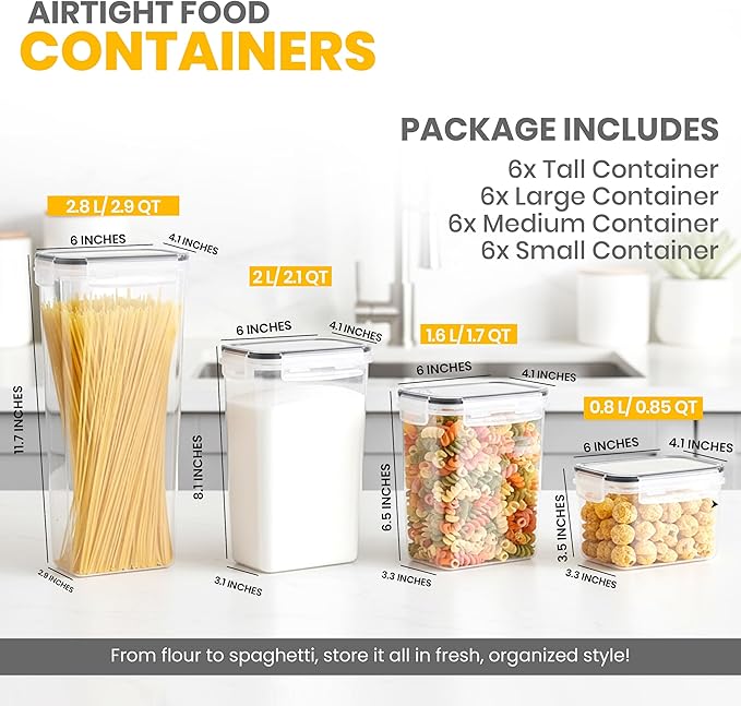 KICHLY Airtight Food Storage Containers Set