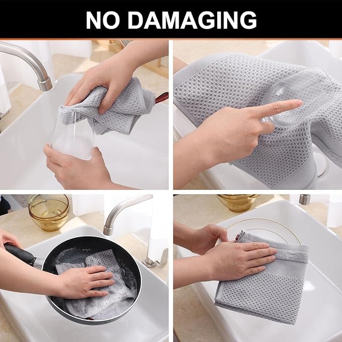 Homaxy 100% Cotton Dish Cloths, 12 Pack