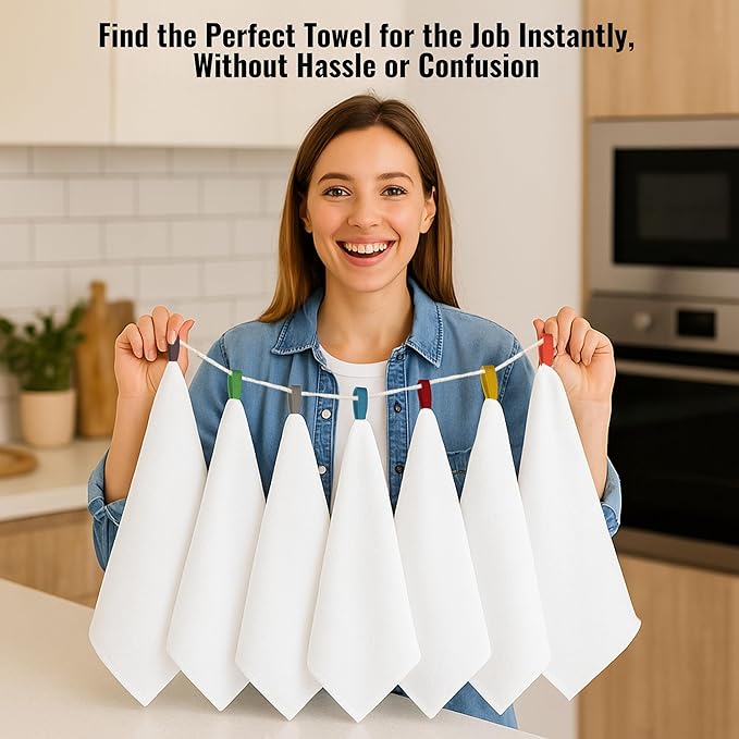 Premium Cotton Kitchen Towels Set of 7 – Ultra Absorbent & Soft Dish Towels