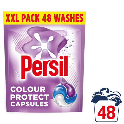 Persil Colour Protect 3 in 1 Washing Capsules keeps colours bright outstanding stain removal in quick & cold washes 48 washes