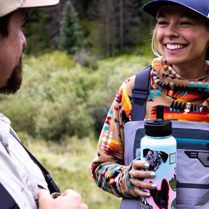 IRON °FLASK Camping & Hiking Hydration Flask with 3 Lids - Stainless Steel, Double Walled & Vacuum Insulated Water Bottle - Leak Proof & BPA Free (Midnight Black, Straw - 32 oz)