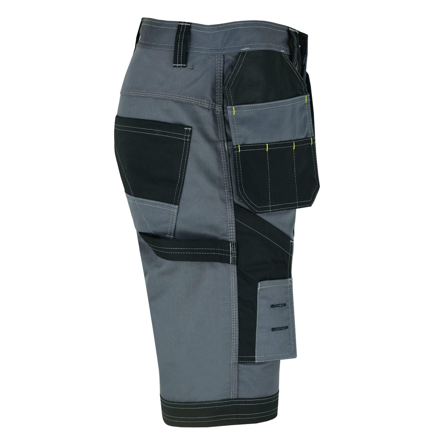 WrightFits Men Holster Work Shorts - Heavy Duty Safety Combat Cargo Summer Shorts - Multi Pockets - Triple Stitched - Durable Workwear Grey 32 W